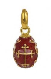 Подвеска яйцо Фаберже пасхальное латунь золочение эмаль, арт РСЮ-159