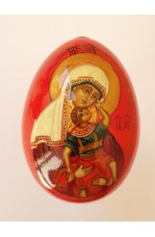 Яйцо пасхальное деревянное Божья Матерь Милостивая писаное, арт ИРГ-Я-01