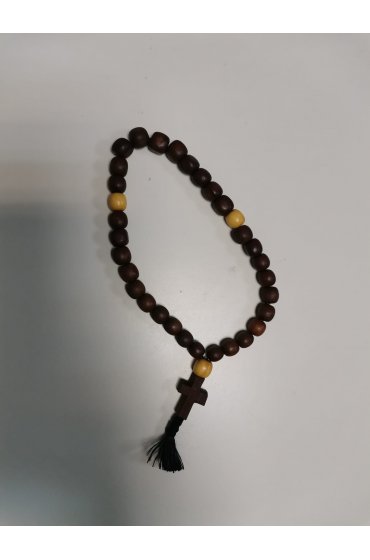 Четки из дерева с крестом и кистью 30 бусин, арт ДВ-Ч-002