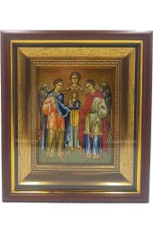 Икона Архангелы Михаил, Рафаил и Гавриил 14 на 18 см в киоте, арт КИ-М002