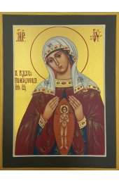 Икона Божья Матерь в родах помощница 10 на 13 см рукописная, арт ИРГ-504