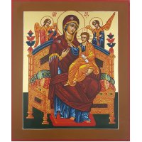 Икона Божья Матерь Всецарица 16 на 20 см рукописная, арт ИРГ-519