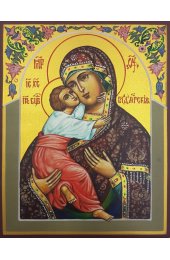 Икона Владимирская Божья Матерь 10 на 13 см рукописная, арт ИРГ-595
