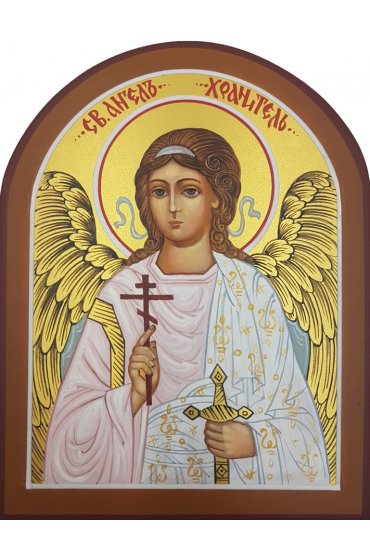 Икона Ангел Хранитель 10 на 13 рукописная арка, арт ИРГ-600