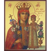 Икона Божией Матери Неувядаемый Цвет 15 на 18 см рукописная, арт ИРГ-558