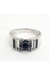 кольцо серебряное с черным фианитом, арт ТС-К-231