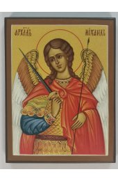Икона Архангел Михаил 10 на 13 см рукописная , арт ИРГ-506