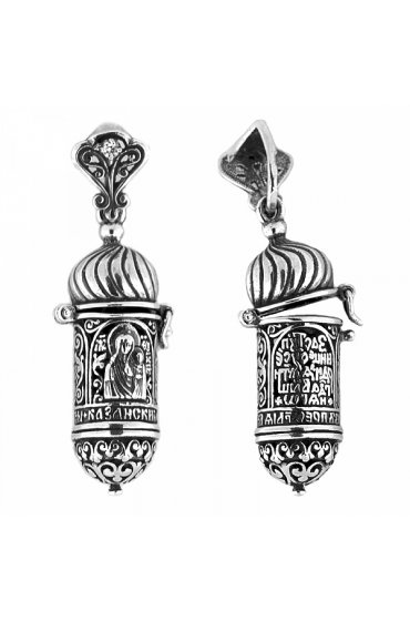 Мощевик серебряный Богородица Казанская, арт прК-784