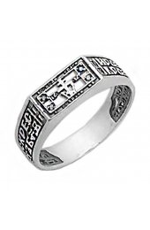 Кольцо Спаси и сохрани серебряное, арт прКл-166