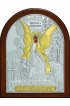 Икона Ангел Хранитель 12*16 см, детский с ликом, серебряная с золотом, арт ГЛБ-001