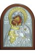 Икона Божья Матерь Феодоровская 12*16 см, лик, серебряная с золотом, арт ГЛБ-017