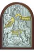 Икона Георгий Победоносец, 14,5*20 см, серебряная с золотом и гранатами, арт ГЛБ-098