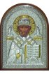 Икона Николай Чудотворец 25*34 см, лик, серебряная с золотом и гранатами, арт ГЛБ-114