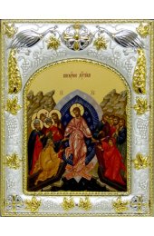 Икона Воскресение Христово серебро, арт вк-130