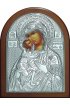 Икона Божья Матерь Федоровская 11*9 см серебряная, лик, арт ГЛБ-034