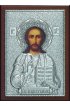 Икона Спаситель 21*15 см серебряная, лик, арт ГЛБ-089