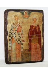 Икона Киприан и Устинья под старину (13 х 17,5 см), арт IDR-066