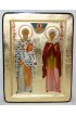 Икона Киприан и Иустина золочение (13 х 17 см), арт IDR-079