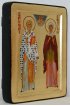 Икона Киприан и Иустина золочение (13 х 17 см), арт IDR-079