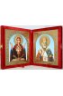 Икона-складень Божья Матерь Неупиваемая Чаша и Николай Чудотворец (15*18 см), арт IDR-355