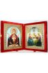 Икона-складень Божья Матерь Неупиваемая Чаша и Святая Троица (10*12 см), арт IDR-362