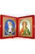 Икона-складень Божья Матерь Остробрамская и Ангел Хранитель (15*18 см), арт IDR-366