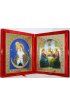 Икона-складень Божья Матерь Остробрамская и Святая Троица (10*12 см), арт IDR-374