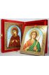 Икона-складень Божья Матерь Семистрельная и Ангел Хранитель (15*18 см), арт IDR-383