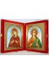 Икона-складень Божья Матерь Семистрельная и Ангел Хранитель (15*18 см), арт IDR-383