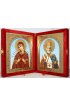 Икона-складень Божья Матерь Семистрельная и Николай Чудотворец (10*12 см), арт IDR-387