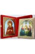Икона-складень Божья Матерь Семистрельная и Святая Троица (10*12 см), арт IDR-390