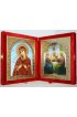 Икона-складень Божья Матерь Семистрельная и Святая Троица (10*12 см), арт IDR-390