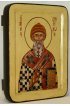 Икона Спиридон Тримифунтский золочение 13 х 17 х 2 см, арт IDR-211