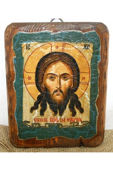 Икона Спас Нерукотворный под старину (13 х 17,5 см), арт IDR-043