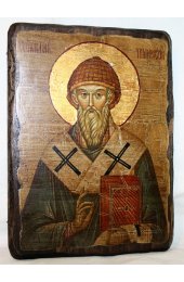 Икона Спиридон Тримифунтский под старину (17 х 23 см), арт IDR-485