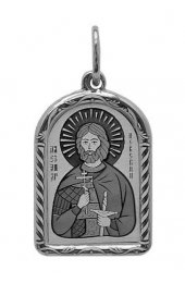 Нательная иконка Александр Невский, арт прП-1140