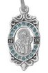 Нательная иконка Богородица Казанская с фианитами, арт прП-1006