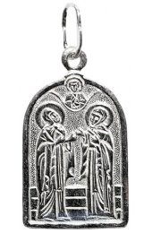 Нательная иконка Петр и Феврония, арт прП-494