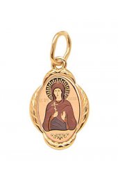 Нательный образок Наталия серебро с позолотой, арт прП-1404