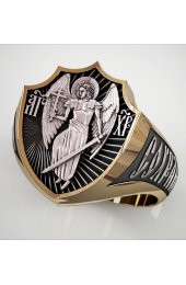 Кольцо Ангел Хранитель серебряное с позолотой, арт фКл-007